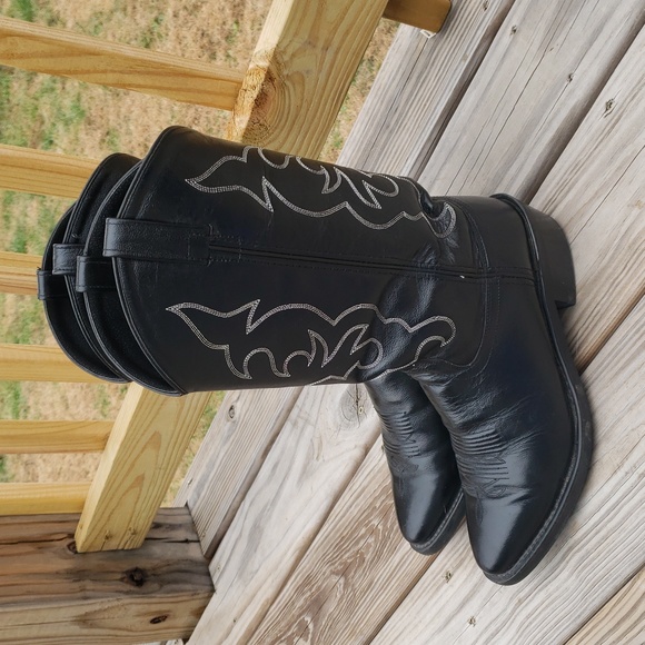 Old West Other - Old West Mens Trucker Leather Western Work 13" Boots Soft Toe Size 10 EE Cowboy